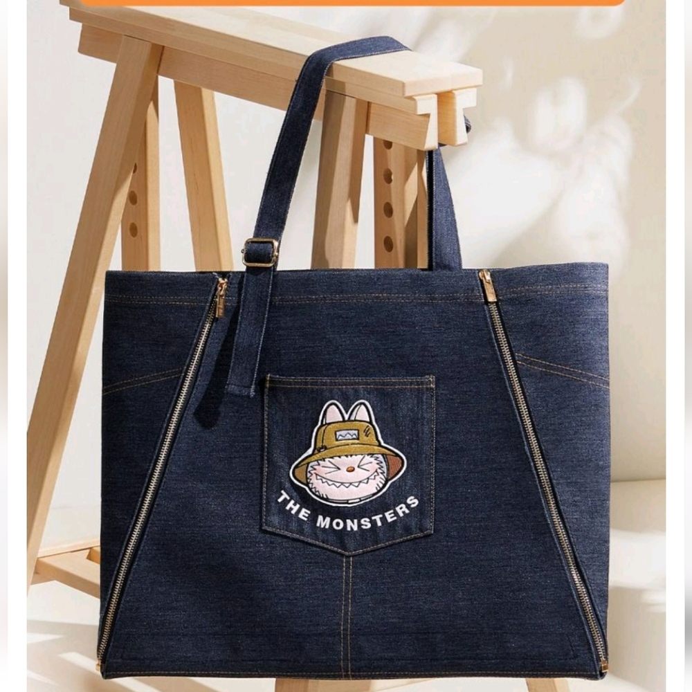 THE MONSTERS FALL IN WILD SERIES-Denim Apron Bag